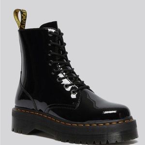 Dr martens black patent platform boots size us 8 uk 6 eu 38